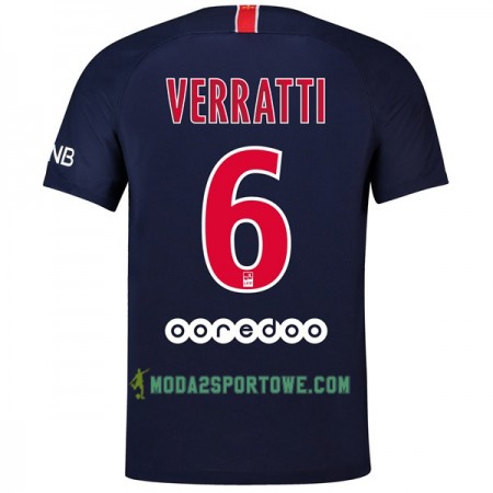 Koszulka Paris Saint-Germain Verratti 6 Domowe Stroje Piłkarskie 2018/19 Krótki Rękaw